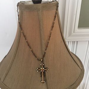 Brown cross necklace